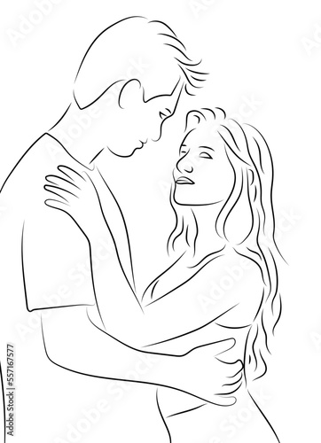 Pärchen Digitale Zeichnung Liebe Vektor Grafik |  Couple Digital Drawing Love Vector Graphic