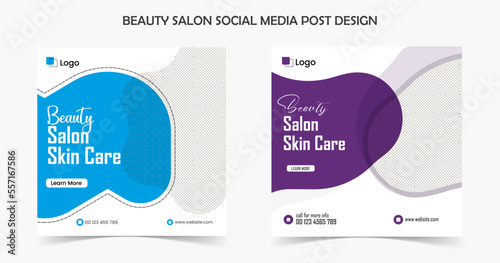 beauty care salon social media post design template