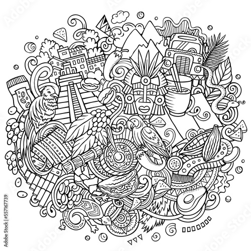 Guatemala cartoon doodle funny illustration