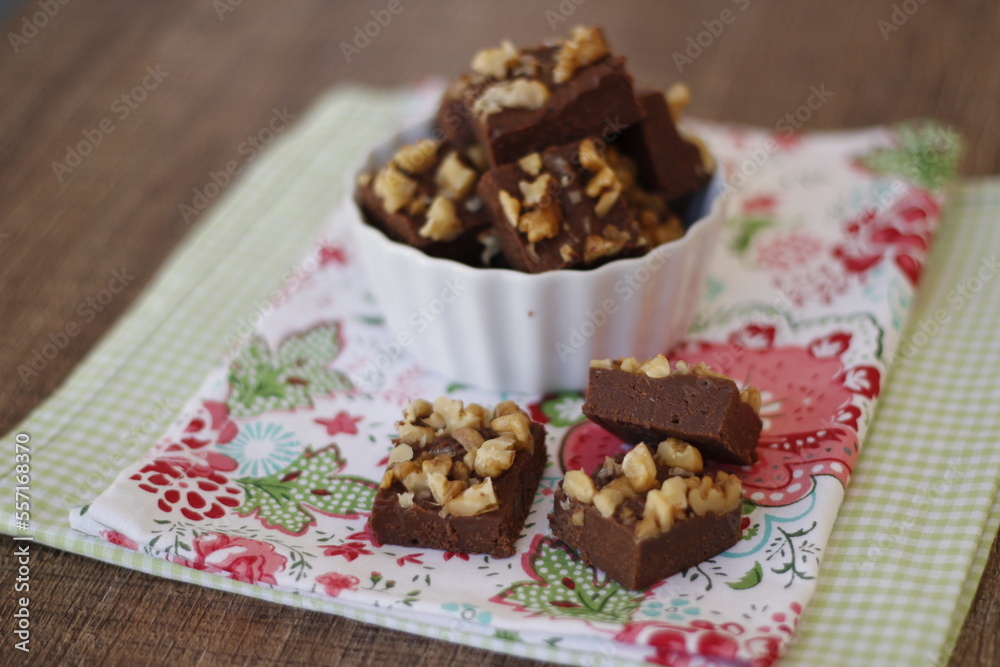 Fototapeta premium Fudge de Chocolate e Castanhas
