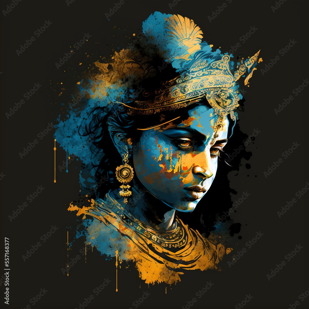 Krishna lord. Deity in Hinduism religion, supreme god. Generative AI. Krishna lord. Deity in Hinduism religion, supreme god. Generative AI.