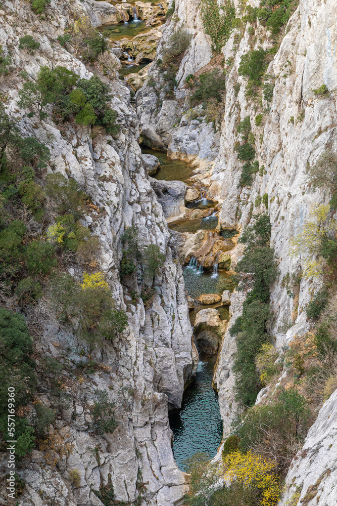 the Galamus gorges, carved out by the Agly river