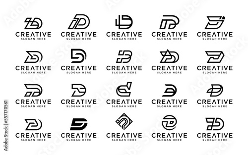 Vector graphic of monogram initial letter D collection logo template