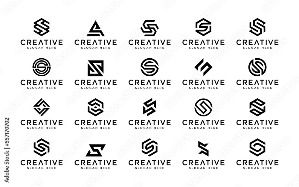 Vector graphic of monogram initial letter S collection logo template ...