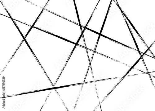 Random chaotic lines of modern design.  Abstract direct black pattern. Geometric ornament for designs and backgrounds. Vector illustration.