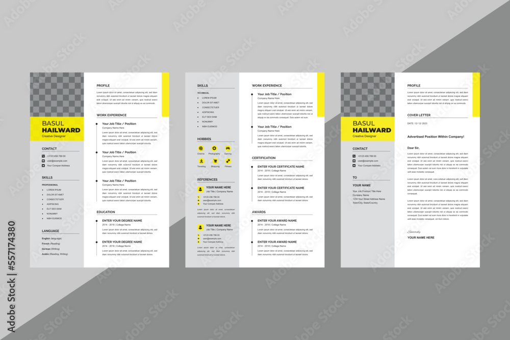 CV Template Design Stock Vector | Adobe Stock