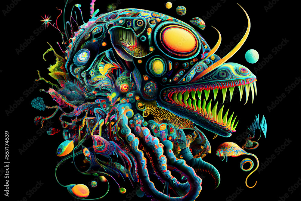 Generative AI abstract render of a mythical fantasy creature Generative AI abstract render of a mythical fantasy creature