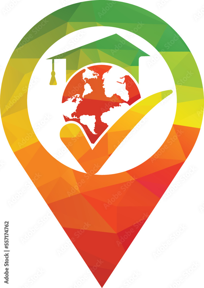 Education world vector logo template with globe and student hat symbol. Education world vector logo template with globe and student hat symbol.
