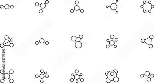 Atom line icon on white background