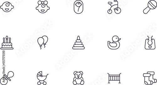 Baby line icon on white background