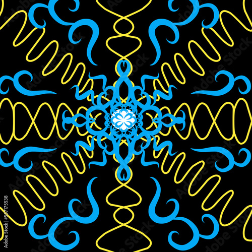 Creative doodle art header with various shapes and textures. Collage. Vector