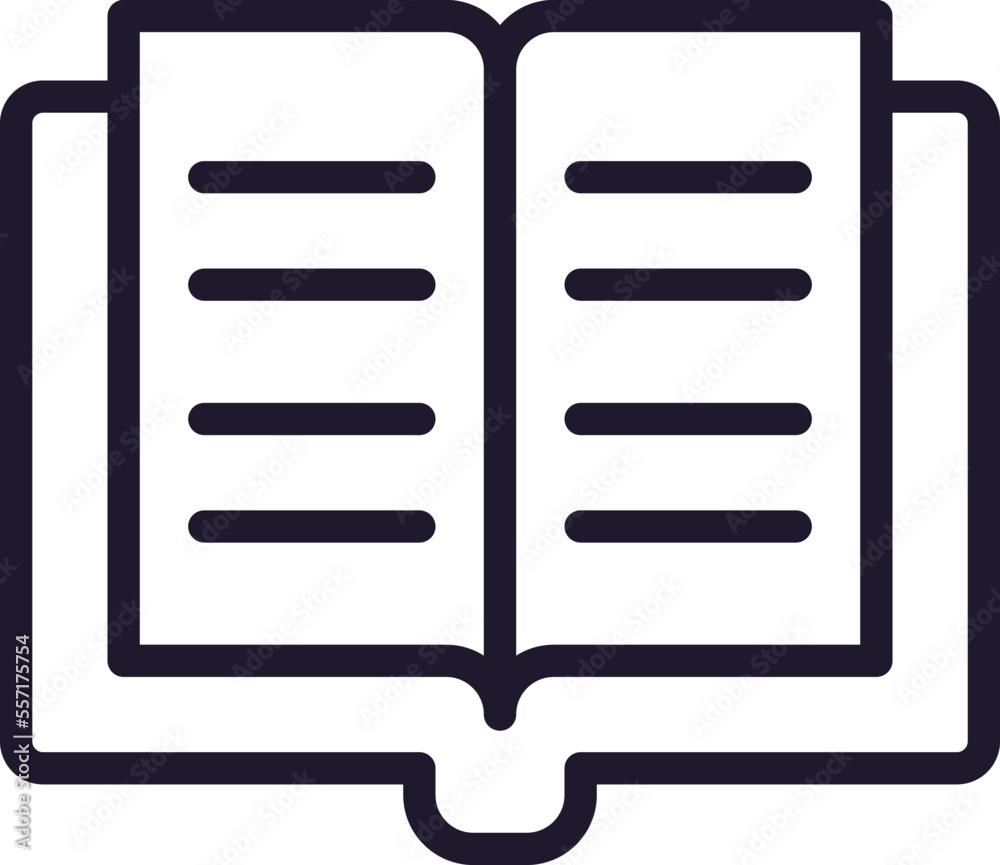 Education concept. Trendy sign for apps, UI, web sites, adverts, shops. Editable stroke. Vector line icon of opened book Education concept. Trendy sign for apps, UI, web sites, adverts, shops. Editable stroke. Vector line icon of opened book