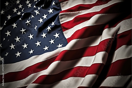 Patriotic United States Flag Background Generative AI