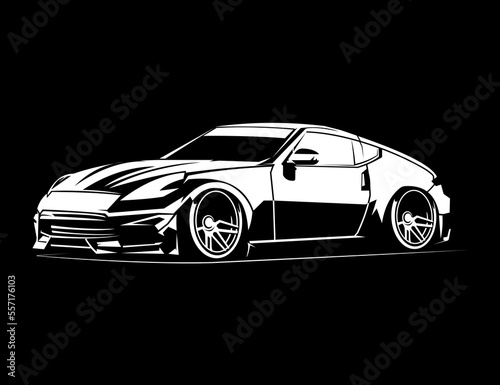 car silhouette design vector with black background illustration graphic 