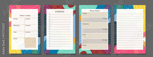 colorful notebook template with scedule and to do list photo