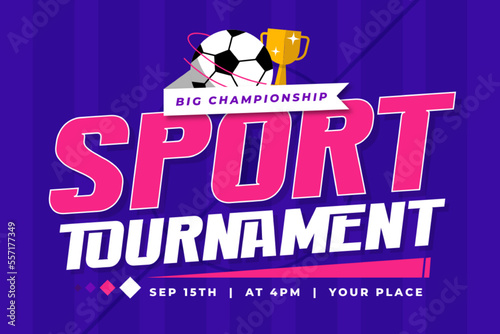 Football tournament, sport event background design template easy to customize