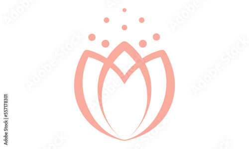 Abstract flower logo design. Linear lotus vector design. Elegant water lily logotype	