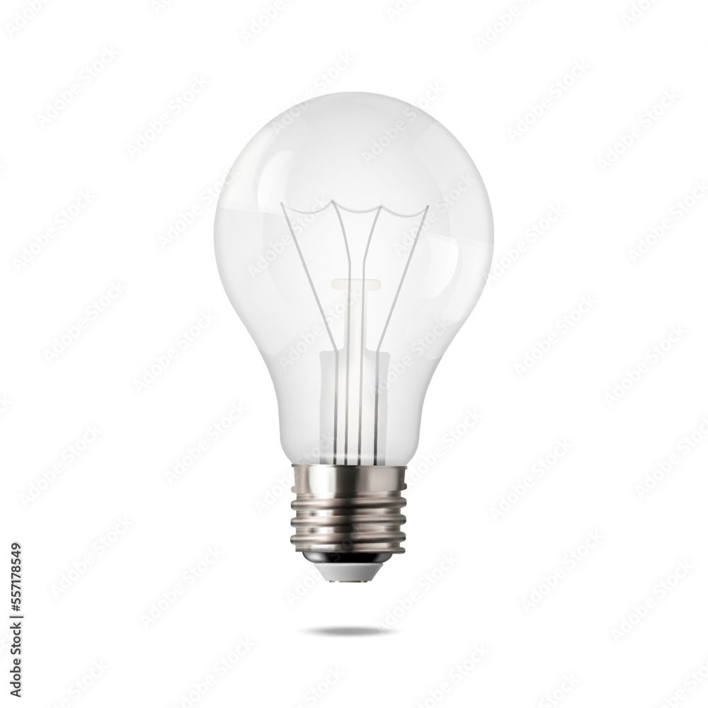 Realistic bulb. Electricity. Vector illustration isolated on a white background Realistic bulb. Electricity. Vector illustration isolated on a white background