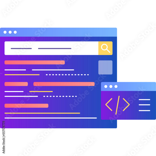 Website seo optimization icon vector html code