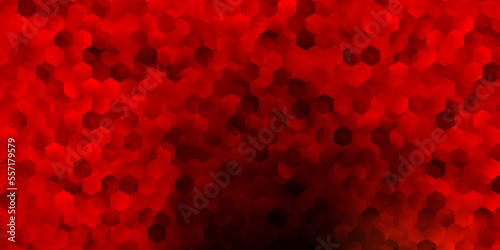 Dark red, yellow vector cover with simple hexagons.