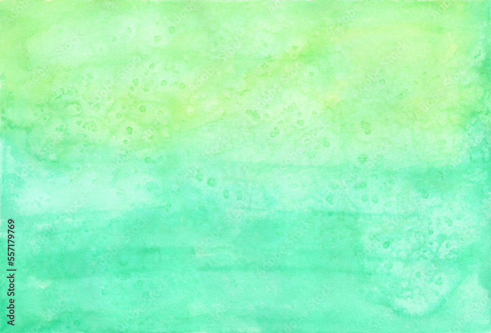 Obraz premium Green and yellow abstract watercolor texture or watercolor painting abstract background on paper. Spring or summer and season concept. copy space for the text. Hand painted texture style.