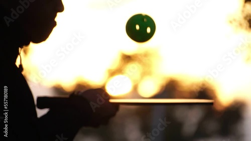 Footage Slow Motion: Pickleball player and equipment