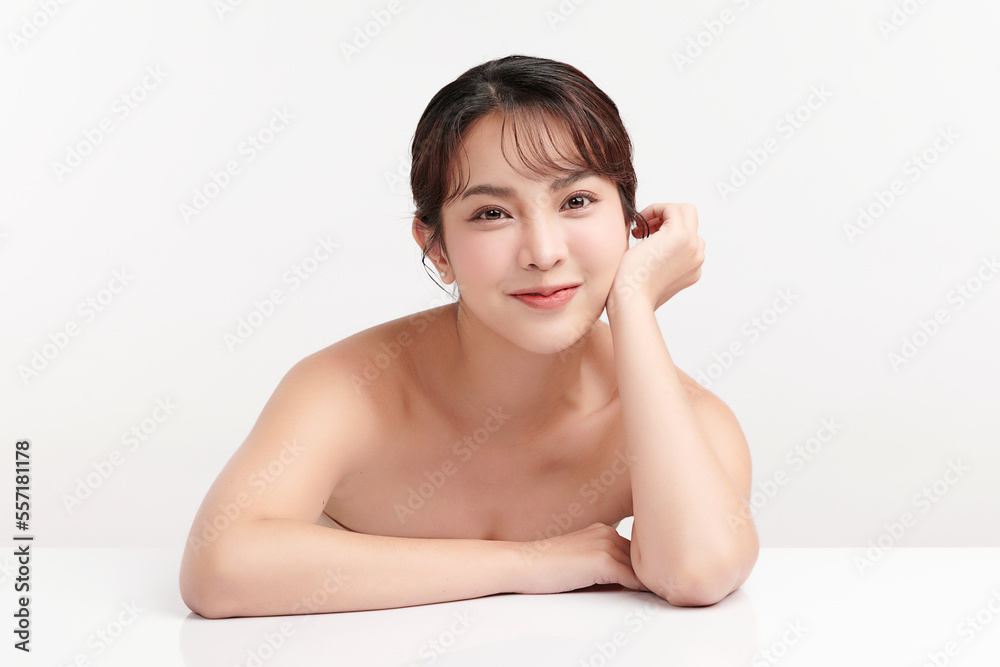 Beautiful young asian woman with clean fresh skin on white background, Face care, Facial treatment, Cosmetology, beauty and spa, Asian women portrait. Beautiful young asian woman with clean fresh skin on white background, Face care, Facial treatment, Cosmetology, beauty and spa, Asian women portrait.