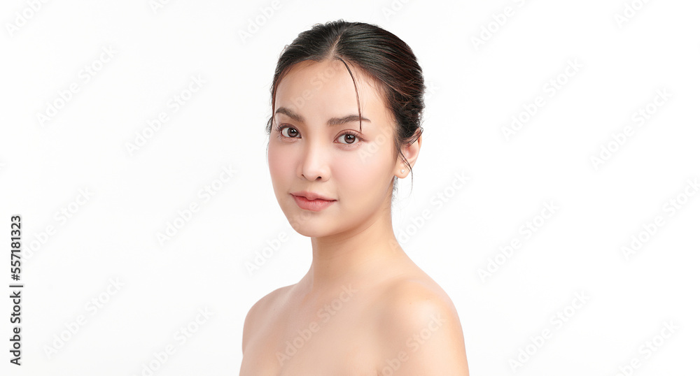 Beautiful young asian woman with clean fresh skin on white background, Face care, Facial treatment, Cosmetology, beauty and spa, Asian women portrait. Beautiful young asian woman with clean fresh skin on white background, Face care, Facial treatment, Cosmetology, beauty and spa, Asian women portrait.