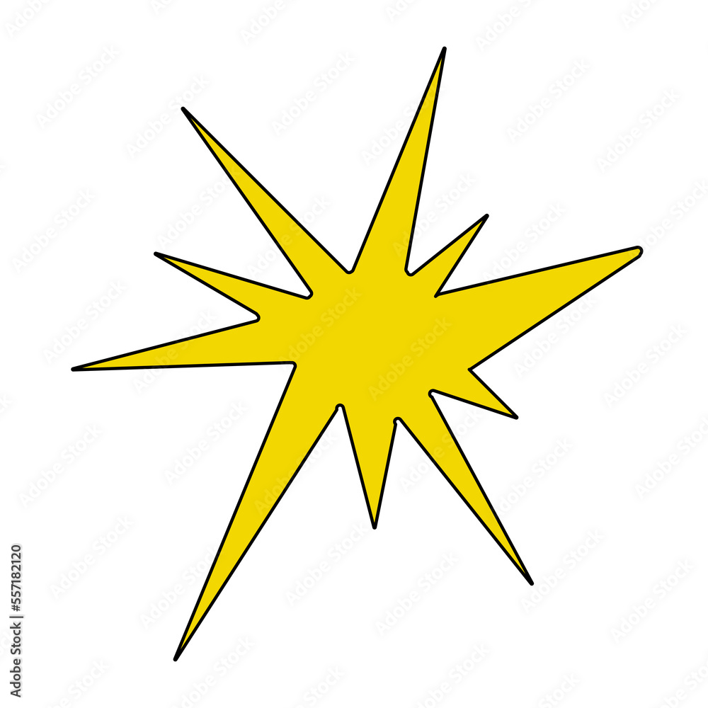 explosion in the style of the 90s. A bright flash of exclamation and admiration. Vector isolated illustration on a white background