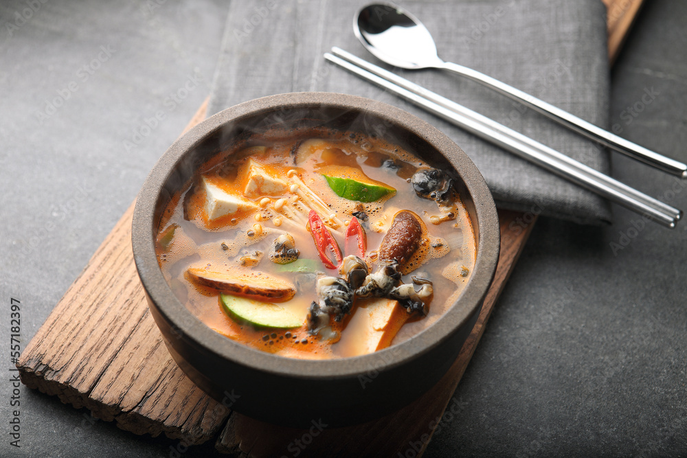 Korean traditional food Soybean Paste Stew Stock Photo | Adobe Stock