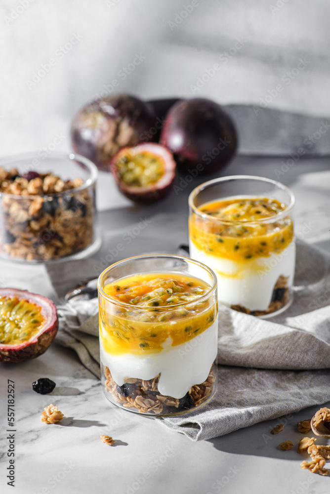 dessert with yogurt and passion fruit dessert with yogurt and passion fruit