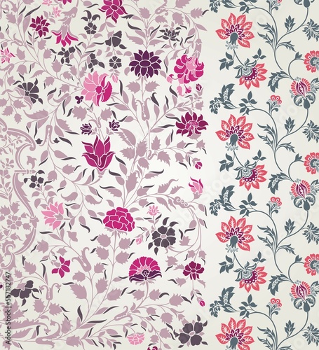 Wallpaper Mural wedding card design, traditional paisley floral pattern , royal India	 Torontodigital.ca