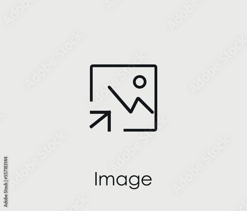 Image vector icon. Editable stroke. Symbol in Line Art Style for Design, Presentation, Website or Mobile Apps Elements, Logo.  Image symbol illustration. Pixel vector graphics - Vector