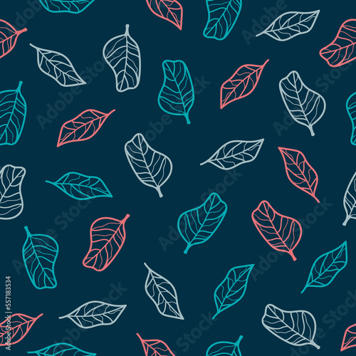 Vector leaves pattern background. Perfect for fabric, scrapbooking, wallpaper projects