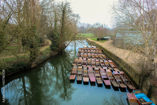 Oxford wooden parked boats