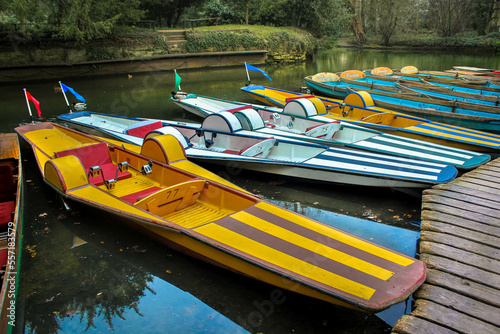 Wooden boats and landscape