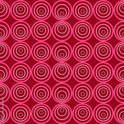 seamless vector pattern of eccentric rings in pink and burgundy colors for background design  interiors  packaging  postcards in trendy stylish shades