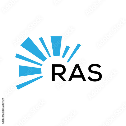 RAS letter logo. RAS blue image on white background and black letter. RAS technology  Monogram logo design for entrepreneur and business. RAS best icon.
