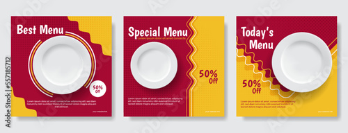 food social media post set template
