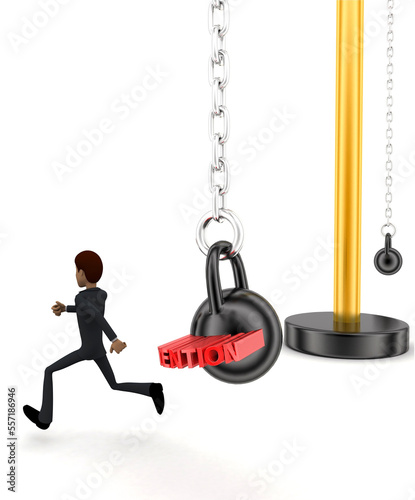 3d man running from big and heavy weight hammer on which WORK LOAD is written concept