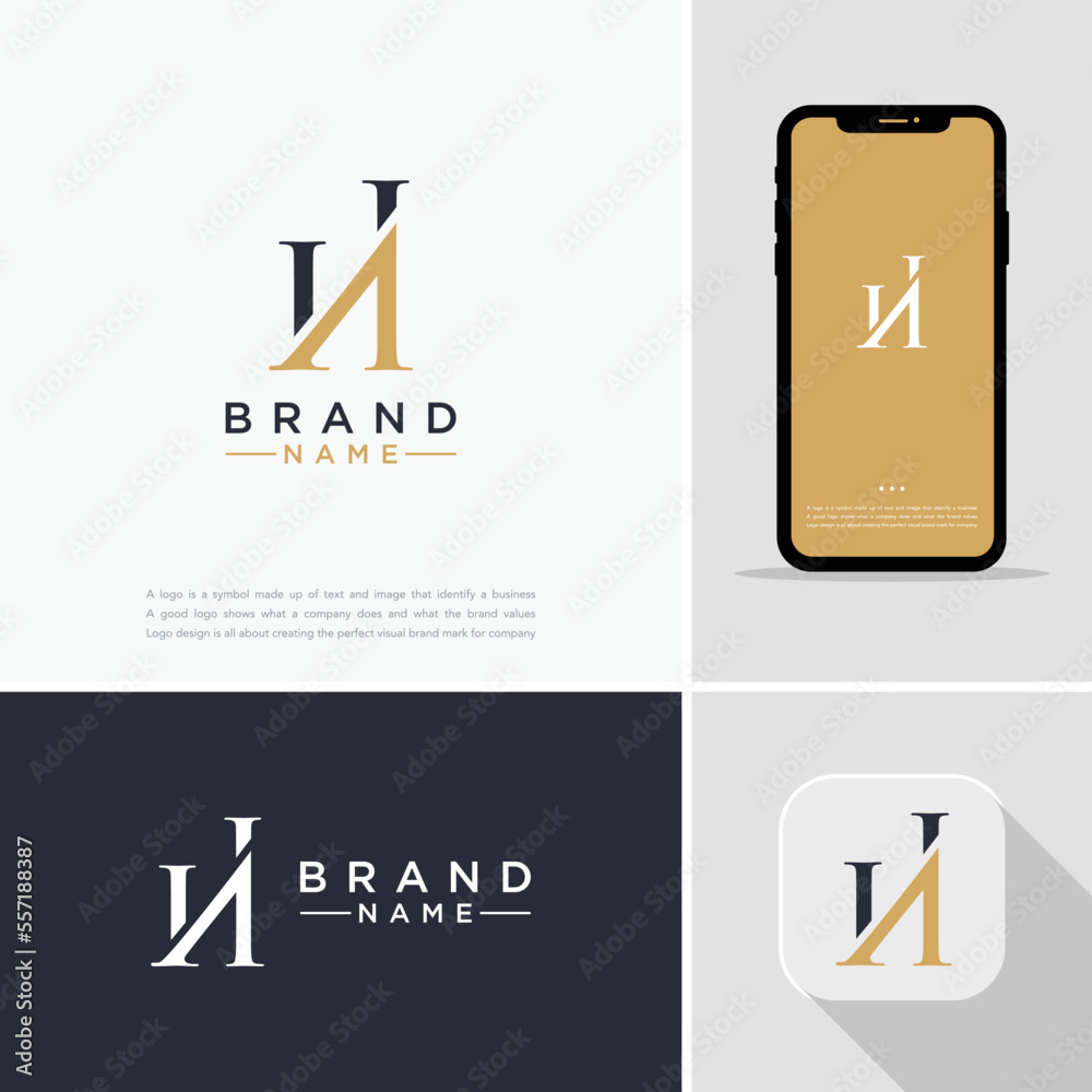 HA,AH,H ,A Abstract Letters Logo Monogram. HA,AH,H ,A Abstract Letters Logo Monogram.