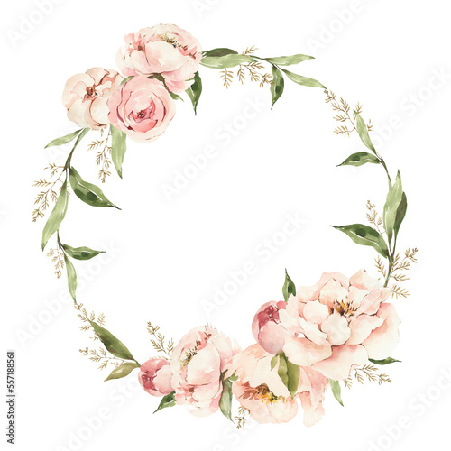 Watercolor floral wreath clipart. Floral arrangement png.