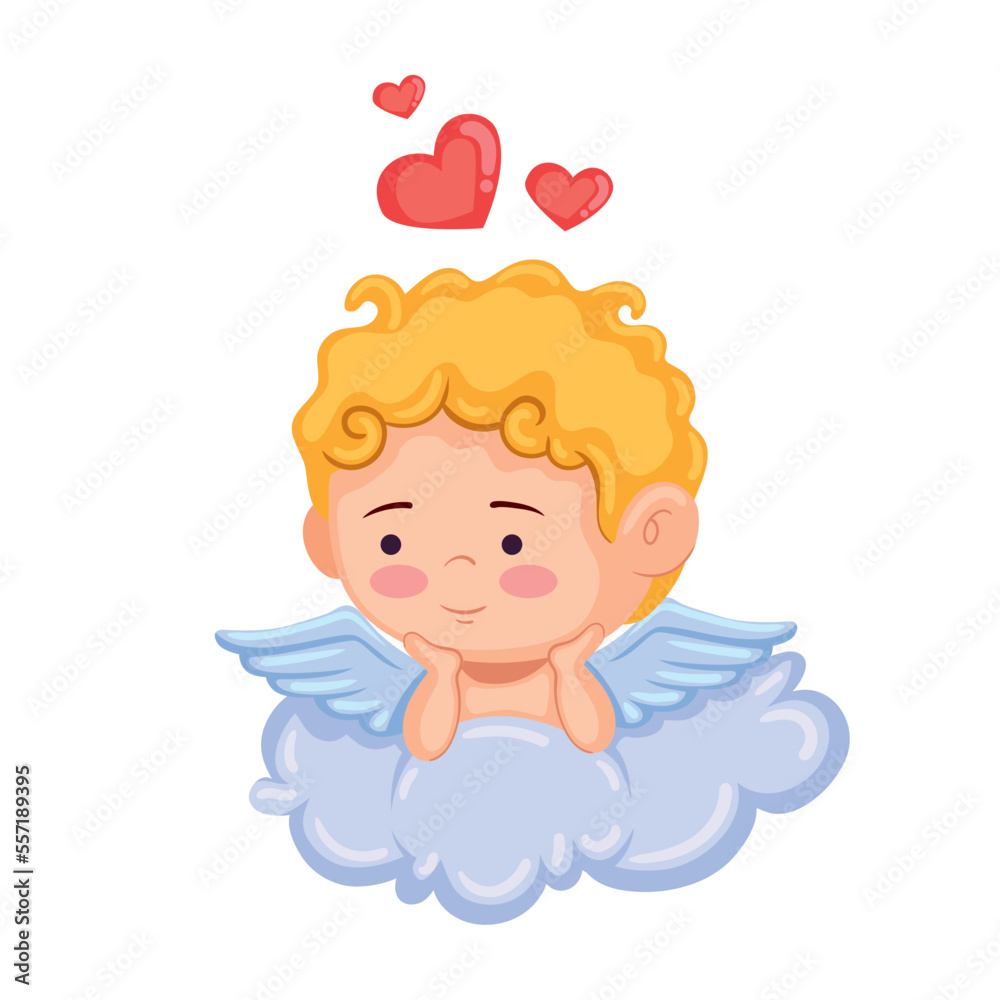 cupid angel with hearts
