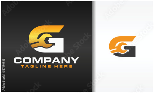 Free Download initial letter G wrench logo - GFXLoad