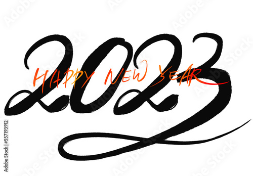 2023 Happy New Year New Year's card handwriting calligraphy