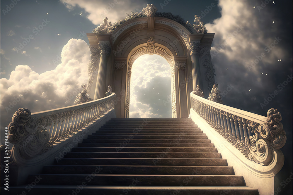 stairway to heaven, gates of heaven, generative ai Stock Illustration