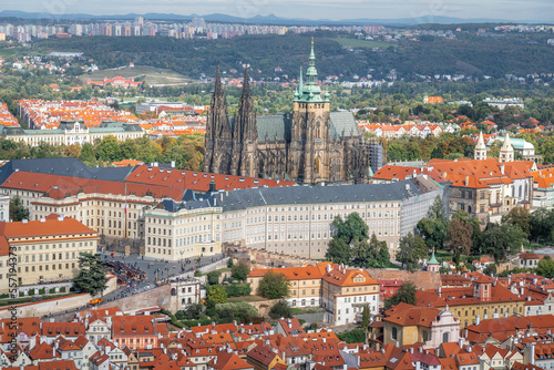 Aerial view of Prague Castle and St Vitus Cathedral - Prague, Czech Republic