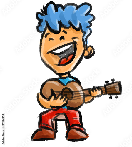 boy plays guitar