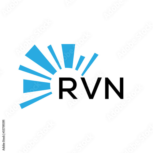 RVN letter logo. RVN blue image on white background and black letter. RVN technology  Monogram logo design for entrepreneur and business. RVN best icon.
 photo