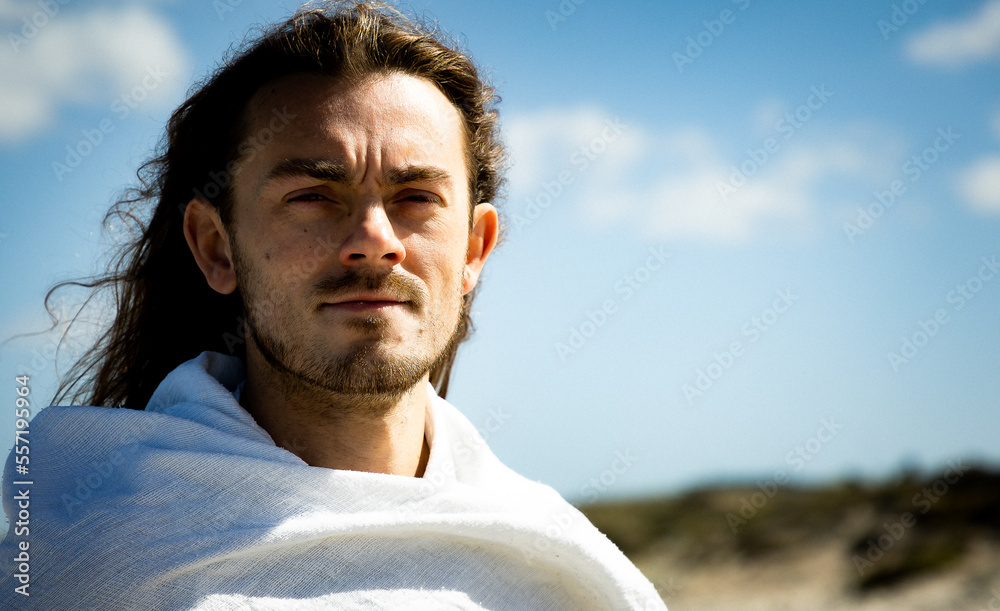 Head shot of man who resembles Jesus the Christ